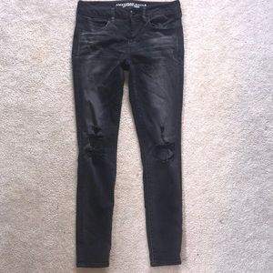 Distressed black jeans